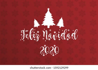 Merry Christmas 2020 vector (Spanish speak: Feliz Navidad)