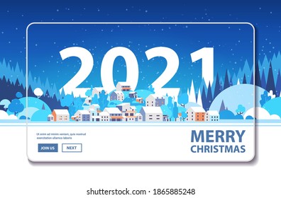 merry christmas 2021 happy new year winter holidays celebration concept greeting card landscape background horizontal copy space vector illustration