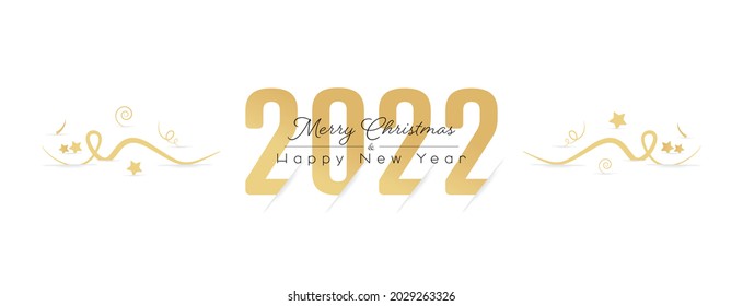 Merry Christmas 2022 card. Modern minimal design. Flat vector illustration.
