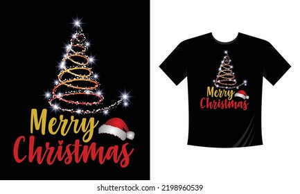 merry  Christmas 2022 t shirt design free vector svg design template 