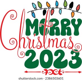 Merry Christmas 2023, design and vector file.