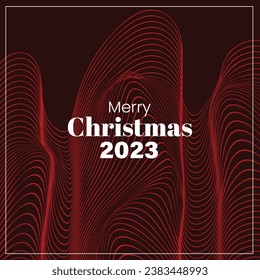 Merry Christmas 2023 Retro Style Futuristic Background Abstract