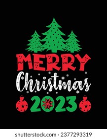 Merry christmas 2023 t-shirt design