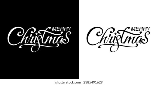 Feliz Navidad 2023. Tipografía. Logo vector, emblemas, letras de texto. Usable para banners, tarjetas de felicitación, regalos, etc.