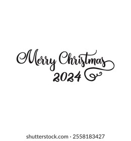Merry Christmas 2024 . Good for scrapbooking, posters, templet, greeting cards, banners, textiles, T-shirts, and Christmas Quote Design. Vector illustration. 