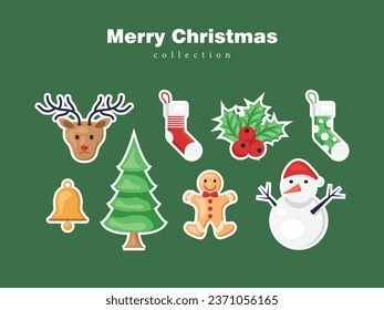 merry christmas 2024 new year cartoon icon element background pattern december winter ornament art