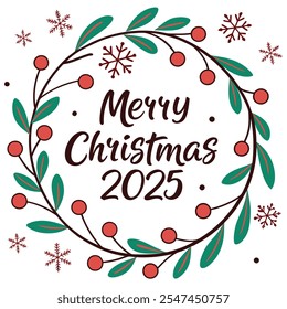 Merry Christmas 2025 Vector illustration.