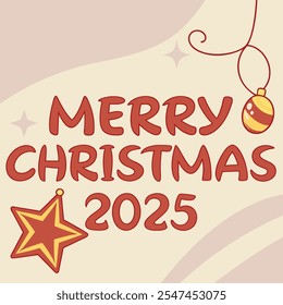 Merry Christmas 2025 Vector illustration.