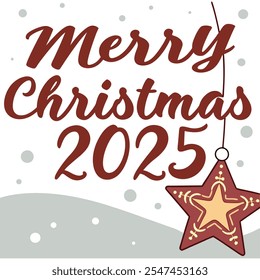 Merry Christmas 2025 Vector illustration.