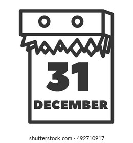 Merry christmas 31 december calendar simple icon