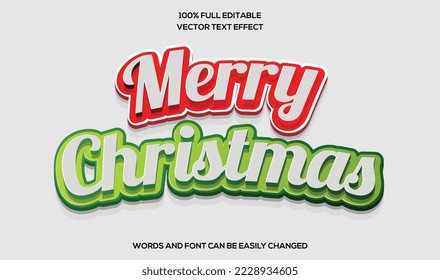 Merry Christmas 3D Editable text effect