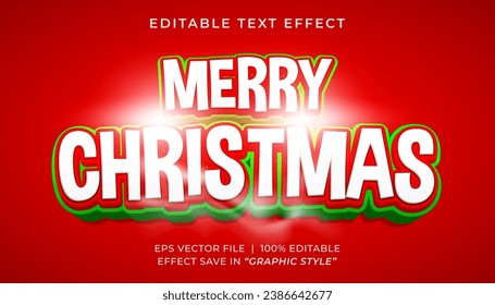 Merry Christmas 3d editable text effect template