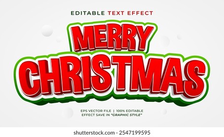 Feliz Navidad 3d editable efecto de texto Plantilla