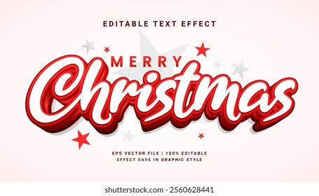 Merry christmas 3d editable text effect template