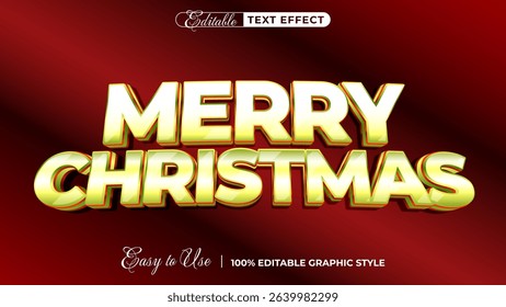 merry christmas 3d logo template editable text effect style