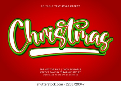 Merry Christmas 3d text effect and editable text effect