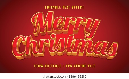 feliz navidad diseño de efecto de texto 3d