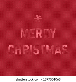 Fröhlicher abstrakter Weihnachtshintergrund mit rotem Stoffmuster, Vektorhintergrund.
