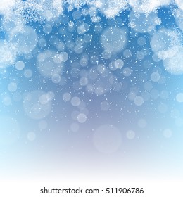 Merry Christmas Abstract Background. Snowfall illustration.  