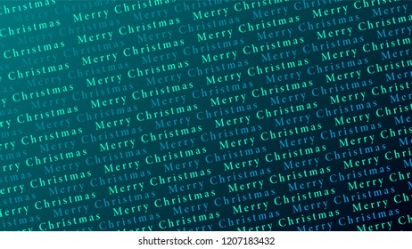Merry Christmas. Abstract banner template.Green holiday banner.   typographic halftone pattern. Horizontal advertising sign. Website design element. Vector Illustration