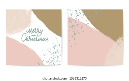 Merry Christmas abstract card pastel color vector