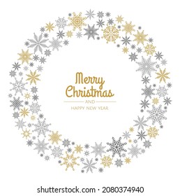 Merry Christmas Abstract Card with snowflake. Xmas sale, holiday web banner.