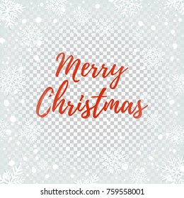 Merry Christmas abstract design on winter background with snow and snowflakes. Vector illustration.2