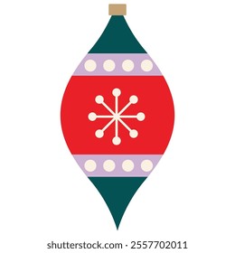 Merry Christmas abstract geometric flat simple toy icon. Vector illustration, decorative element for poster, banner, card. Minimalistic Christmas symbol. Children's book element