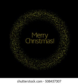 Merry Christmas. Abstract golden glowing magic sparkles stars