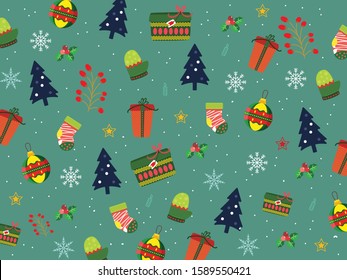 Merry Christmas abstract green background