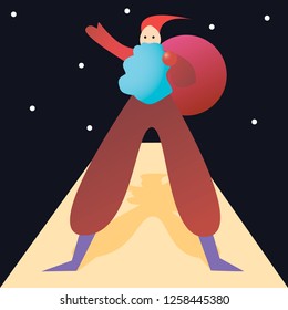 Merry Christmas! abstract santa. Vector drawing