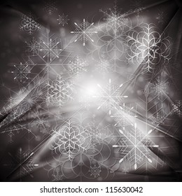 Merry Christmas! Abstract sparkling background with snowflakes. Eps 10 vector design