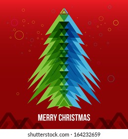 Merry Christmas Abstract Triangle Pattern. Background , Cover , Layout , Magazine, Brochure , Poster , Website , Name card , etc.