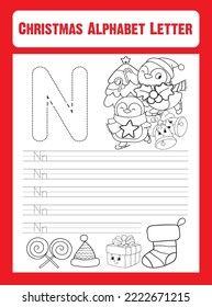 Merry Christmas Alphabet Letter Tracing