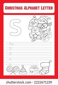 Merry Christmas Alphabet Letter Tracing