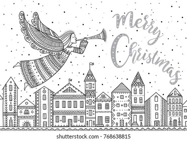 6600 Top Coloring Pages Christmas Angels Images & Pictures In HD