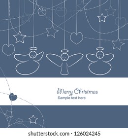 Merry Christmas angels space for text