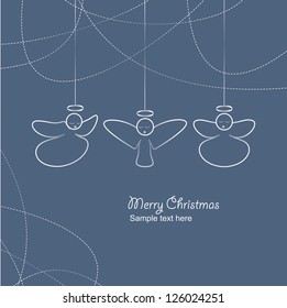 Merry Christmas angels space for text