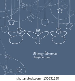 Merry Christmas angels space for text