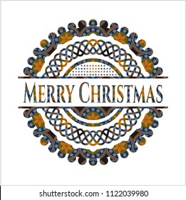 Merry Christmas arabesque emblem background. arabic decoration.