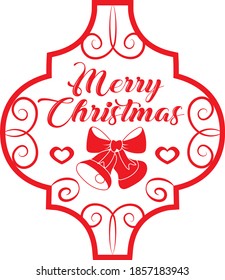 Merry Christmas Arabesque Tile Christmas Ornament  christmas   new year design