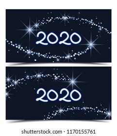 Merry Christmas background, 2020 Happy New Year background. String Lights. Cheerful party and celebration