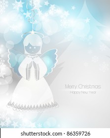 Merry Christmas background with an angel