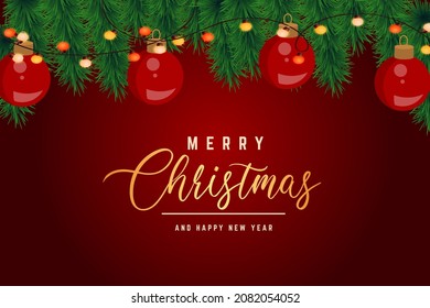 merry christmas background with ball lamp
