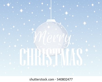 Merry Christmas. Background with Christmas balls and snowflakes. Vector illustration