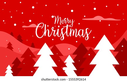 Merry christmas background banner template for greeting card, sticker and wallpaper. Winter season with snowfall nature vector illustration.