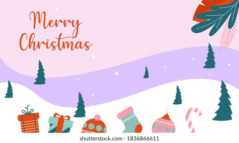 Merry Christmas Background Banner Vector. Christmas Holiday Backgroundillustration.