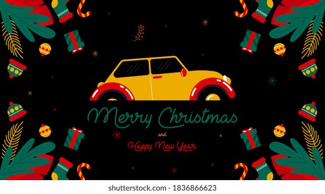 Merry Christmas Background Banner Vector. Christmas Holiday Backgroundillustration.