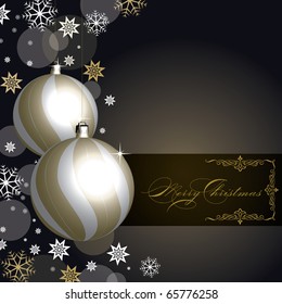 Merry Christmas background with baubles