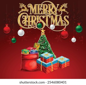 Merry Christmas background, berry, branches, card, celebration, christmas, circle, colorful, concept, cone, day, december, decoration, design, element, elements, fir, garland, grass, greeting, hap